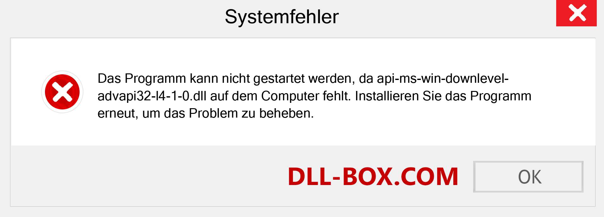 api-ms-win-downlevel-advapi32-l4-1-0.dll-Datei fehlt?. Download für Windows 7, 8, 10 - Fix api-ms-win-downlevel-advapi32-l4-1-0 dll Missing Error unter Windows, Fotos, Bildern